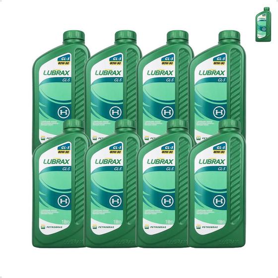 1001951 Óleo Lubrax 80w90 API GL-5 Para Transmissão 1 Litro Kit C/8 ...