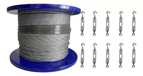 100m Cabo De Aço 6x7 Galvanizado 1/8 + 10 Esticadores 6mm Menor preço em 100m Cabo De Aço 6x7 Galvanizado 1/8 + 10 Esticadores 6mm