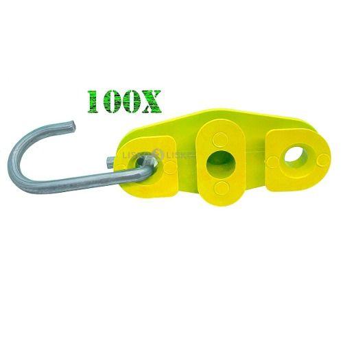 Imagem de 100pcs Esticador P/ Fio Fe (drop) Fibra E Cabo Utp Amarelo