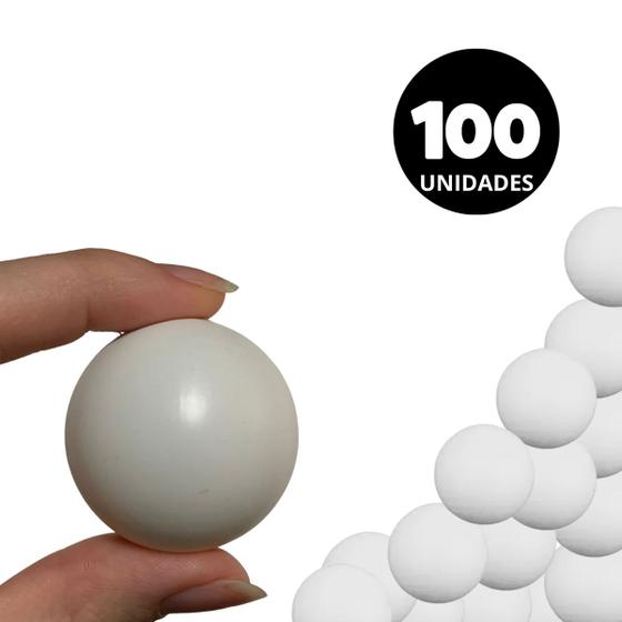 Imagem de 100un Bolinhas Brancas Plásticas  Decoração Maquete Escolar