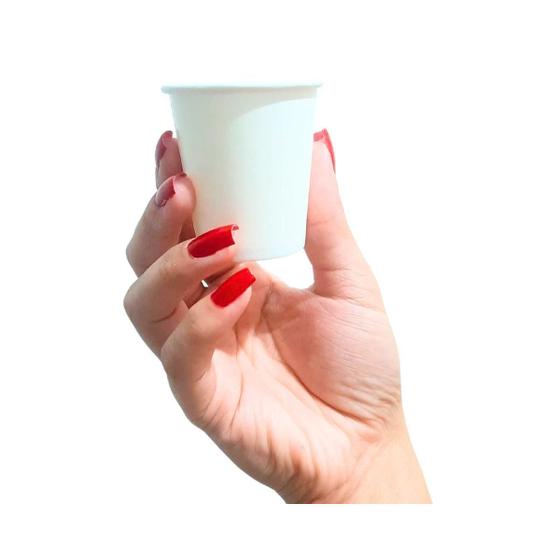 Imagem de 100Un Copo Papel Bio Térmico Café Curto 60Ml Branco