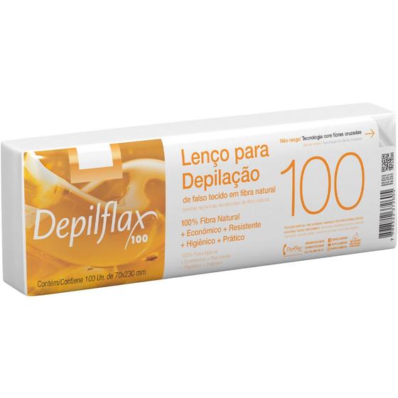 Imagem de 100UN Lenço Para Depilação Fibra Natural Depilflax