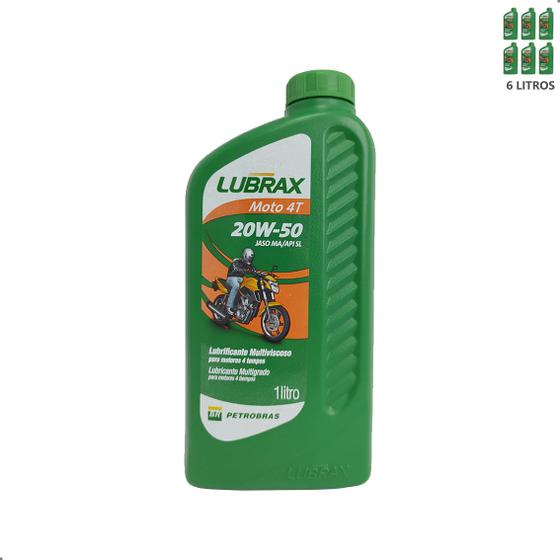 Imagem de 1024151 Óleo Lubrax Sae 20w50 Para Motocicletas API SL 1L Kit C/6