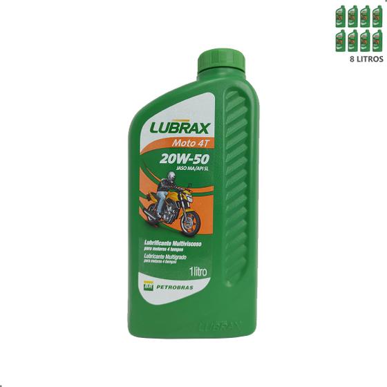 Imagem de 1024151 Óleo Lubrax Sae 20w50 Para Motocicletas API SL 1L Kit C/8