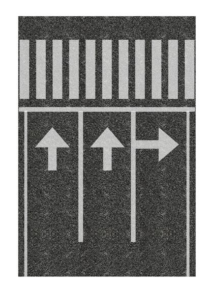 Imagem de 1027 Adesivo via mão-única reta c/ 3 pistas e setas HO