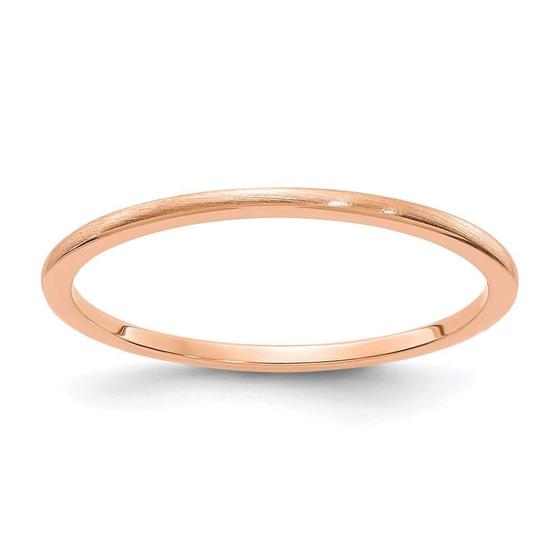 Imagem de 10K Rose Gold 1.2mm meia redonda acetinado empilhável