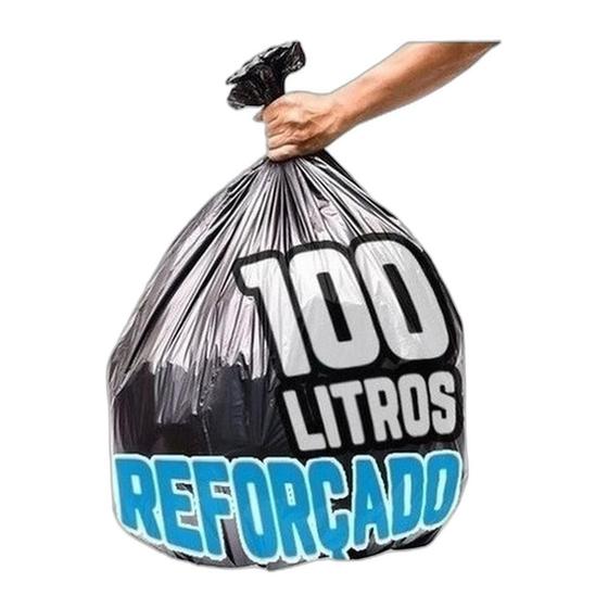 Imagem de 10kg Saco De Lixo 100lts Boca Larga Super Reforçado 15micras