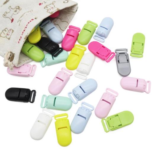 Imagem de 10Pcs Baby Pacifier Clip Plastic Baby Holder Soother Pacifier Multicolor Infant Dummy Clip Nipple Holder Baby Pacifier Dentes de bebê (mistura de cores)