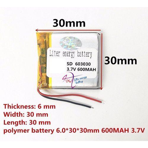Imagem de 10pcs Bateria 2 Fios 603030  3,7v 600mah 6mm X 30mm X 30mm