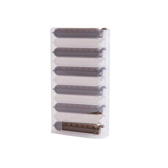 Imagem de 10PCS/Set Saco portátil Clipes Parede Pendurados Lanche Lanche Fresco Sealer Kitchen Storage Vacuum Pinça De plástico Selo de plástico sealer organização Clipes de saco