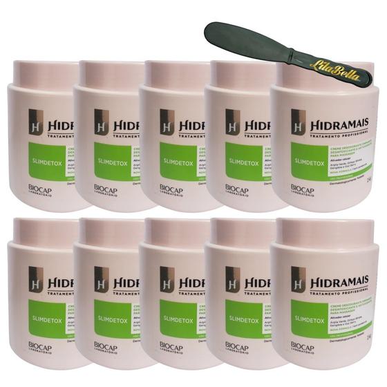 Imagem de 10UN Creme Para Massagem SlimDetox 1KG Hidramais+ Espàtula