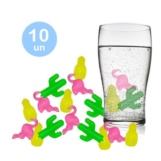 Imagem de 10un Cubo gelo reutilizável gelinho artificial colorido