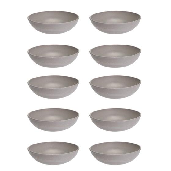 Imagem de 10un Saladeira redonda 2,4lt tigela bowl 25cm Cinza petra