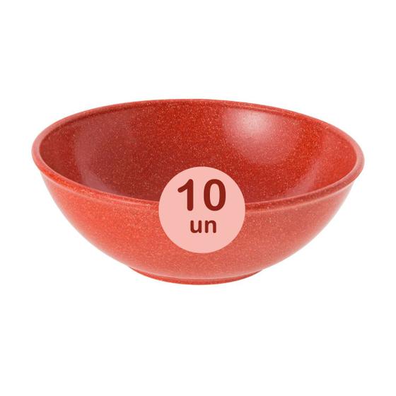 Imagem de 10un Tigela bowl 700ml salada petiscos Vermelho