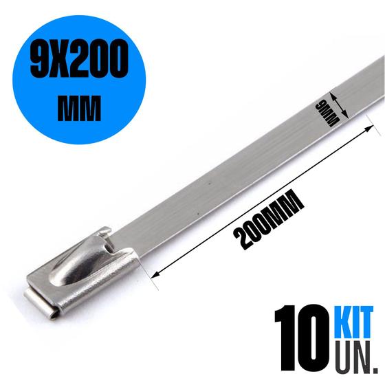 10x Abraçadeira ZIP Tie Termotape Cinta Lacre Aço Inox 304 9x200mm Menor preço em 10x Abraçadeira ZIP Tie Termotape Cinta Lacre Aço Inox 304 9x200mm