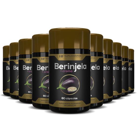 Imagem de 10x BERINJELA + CROMO 1000MG 60CAPS HF SUPLEMENTS ATACADO