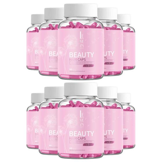 Imagem de 10x Biotina - Beauty Hair Caps (60 cápsulas) - Leveza Beauty - (60 cápsulas) - Leveza Beauty