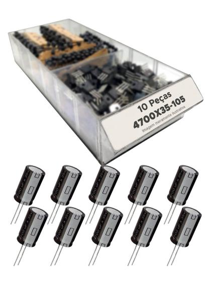 Imagem de 10x Capacitor Eletrolítico 4700uf x 35v 105º Kit c/ 10 Peças