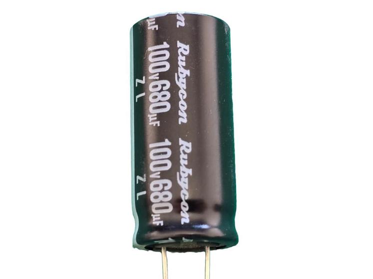 Imagem de 10x Capacitor Eletrolitico 680uf/100v 105 18x40mm Rubycon