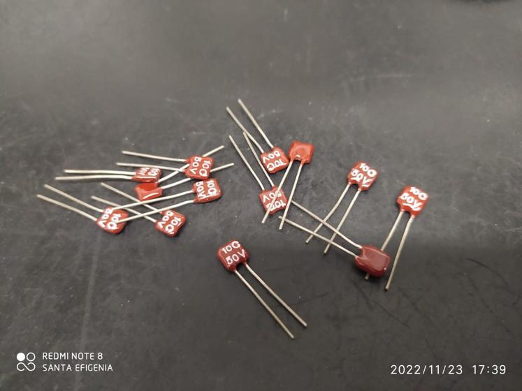 Imagem de 10x Capacitor Mica Prata 10pf/50v Tolerancia 1pf Cm00 Icl