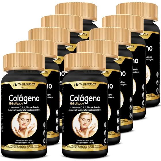 Imagem de 10x COLAGENO HIDROLISADO + VITAMINAS 60CAPS HF SUPLEMENTS