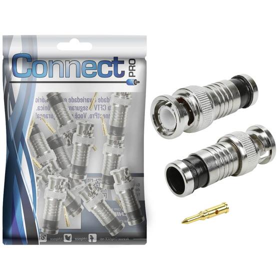 Imagem de 10x Conector Bnc Cftv Macho Rg59 Compressão Alta Qualidade