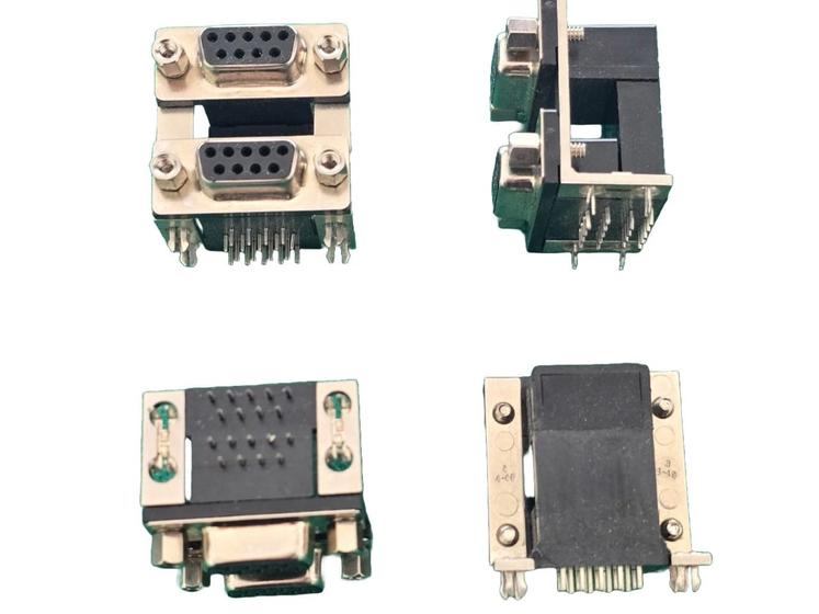 Imagem de 10x Conector Db9 Duplo Femea 90º Pci