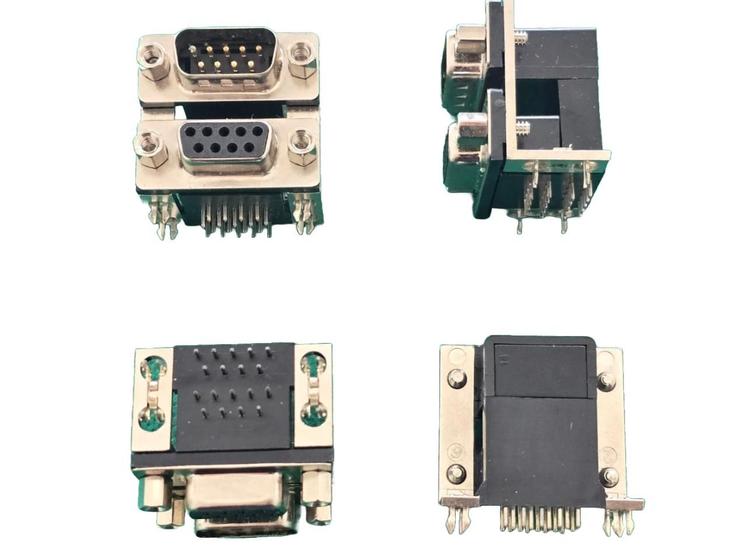Imagem de 10x Conector Db9 Duplo Macho e Femea 90º Pci