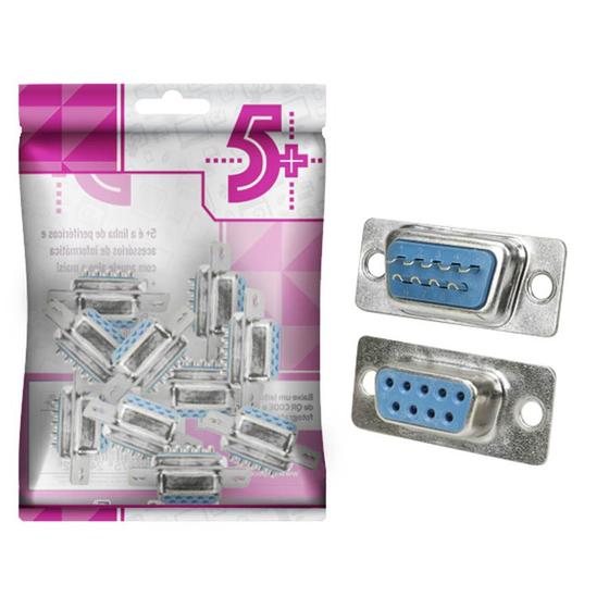 Imagem de 10x Conector Db9 Fêmea Solda Fio Rs232 Serial Alta Qualidade