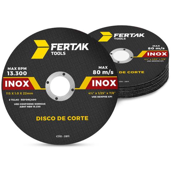 Imagem de 10x Disco Corte Fino Inox Esmerilhadeira 4.1/2 X 1,0 X 115mm