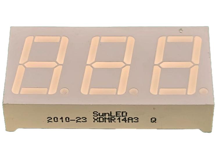 Imagem de 10x Display 7Seg. Anodo Vermelho 3 Digitos 19x38mm Xdmr14a3