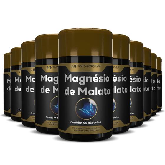 Imagem de 10x MAGNÉSIO DE MALATO PREMIUM 60 CAPS HF SUPLEMENTOS