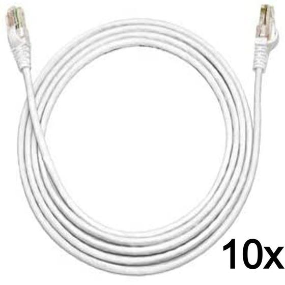 Imagem de 10x Patch Cord 2,5 Mts Cat5e Utp Internet Injetado Fábrica