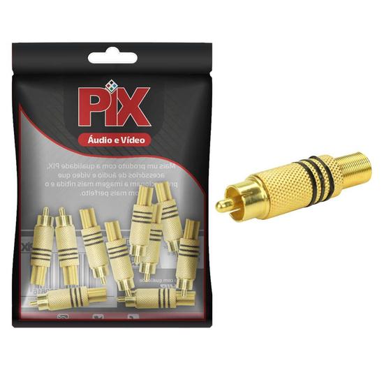 Imagem de 10x Plug Rca Gold 24k Linha Profissional 6mm - Original PIX