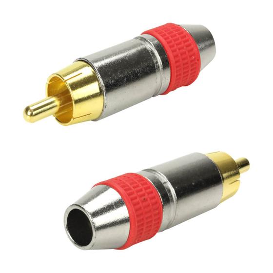 Imagem de 10x Plug Rca Macho profissional Style Pix Ponta Ouro 24k