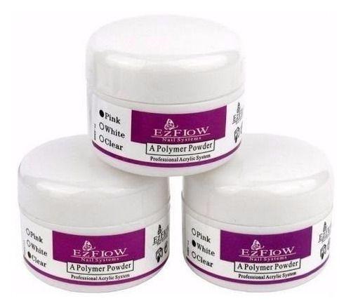 Imagem de 10x Pó Acrílico Pink E Clear Unhas De Porcelana Ezflow 30g