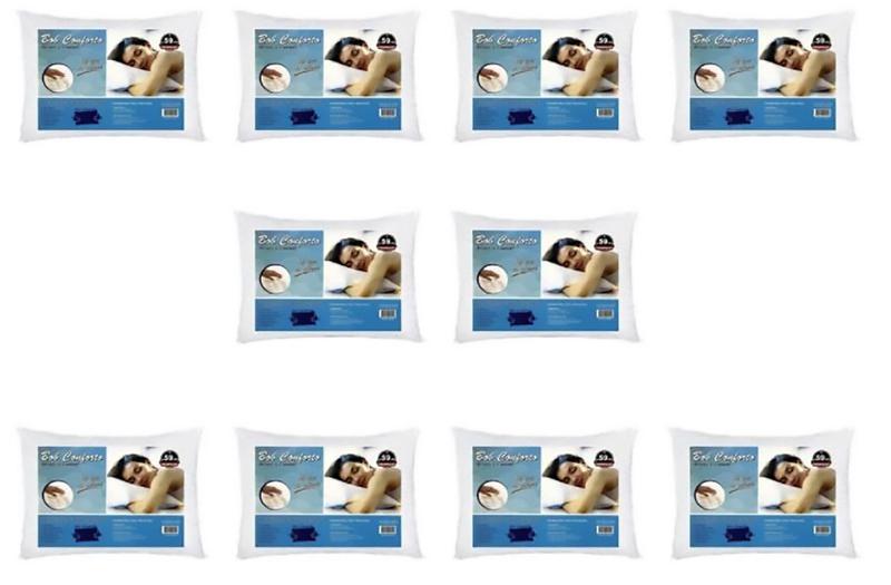 Imagem de 10x travesseiro branco metelasse super confortavel 50 por 70 não baixa 100% lavavel não deforma 