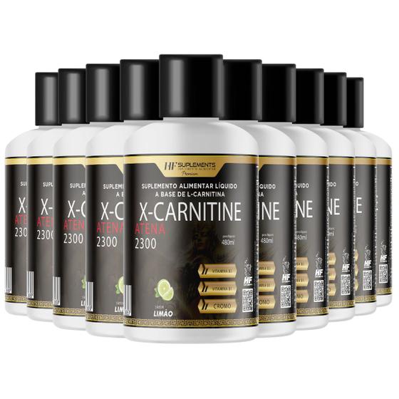 Imagem de 10x x-carnitine atena 2300 + cromo 480ml limão hf suplements