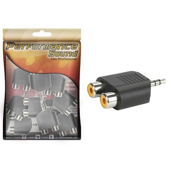 Imagem de 10xplug Adaptador Duplicador Splitter 1 P2 Stereox2 Rcafêmea
