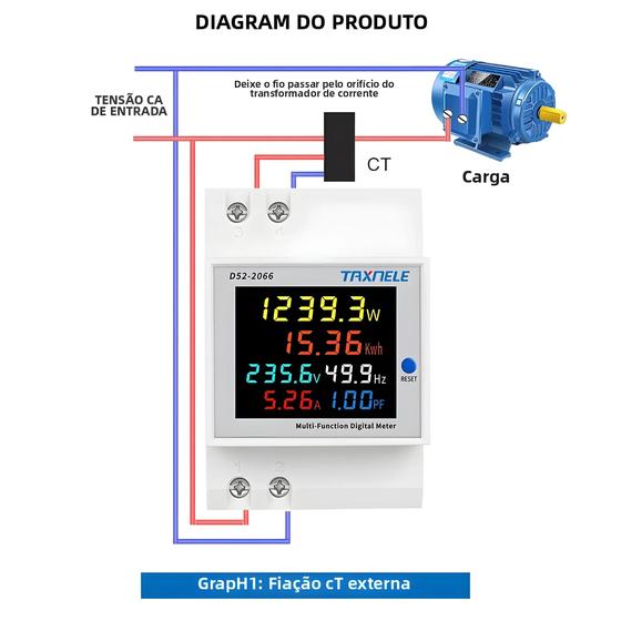 AC80-270V 110V 220V 100A tensione corrente KWH monitor energia elettrica Mes6433 EUR 18,29