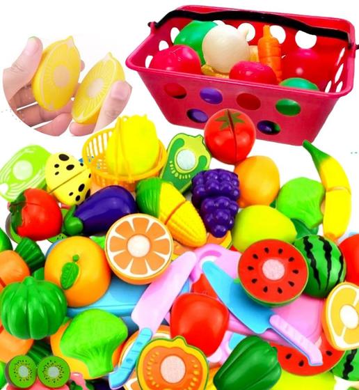 Imagem de 11pç Comidinha De Brinquedo Frutas E Legume Infantil C/ Velc de cortar crec