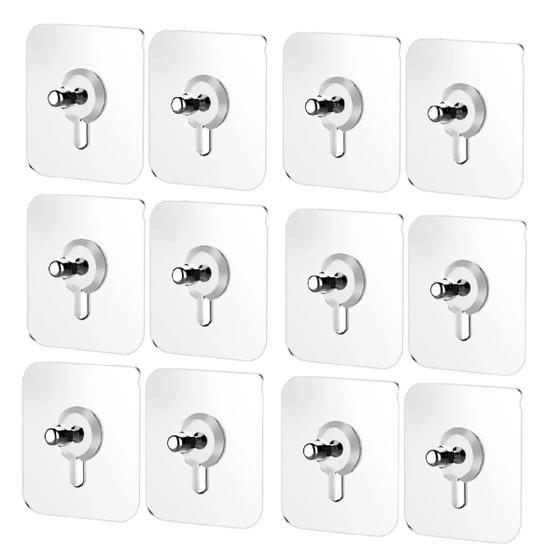 Imagem de 12 Adesivos com Parafuso Fixador Pendurar na Parede
