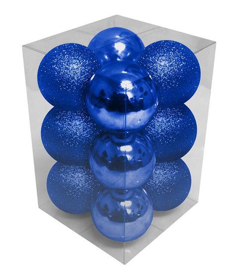 Imagem de 12 Bolas De Natal 6cm Várias Cores Alta Qualidade