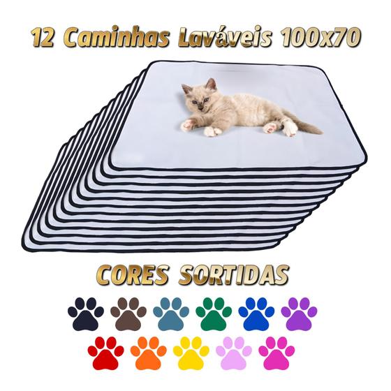 Imagem de 12 Caminhas para Cães e Gatos Dobrável 200 Lavagens 100x70 Sortido  Quality