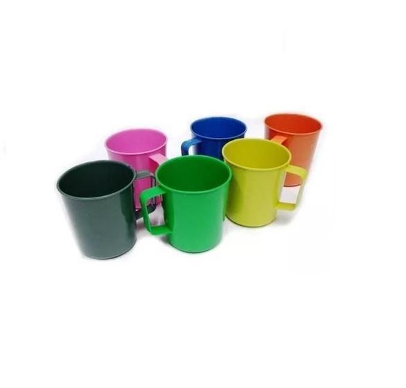 Imagem de 12 Caneca Plástica Merenda Refeição Escolar 300 Ml 12 Unds