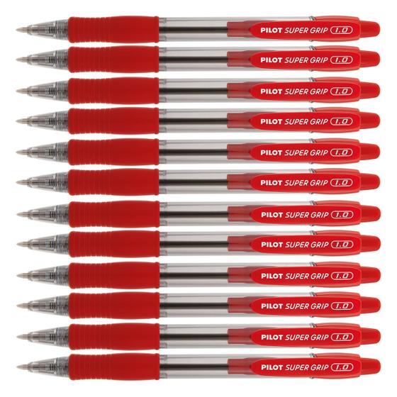 Imagem de 12 Canetas Esferográficas PILOT Super Grip Ponta Média 1.0 mm