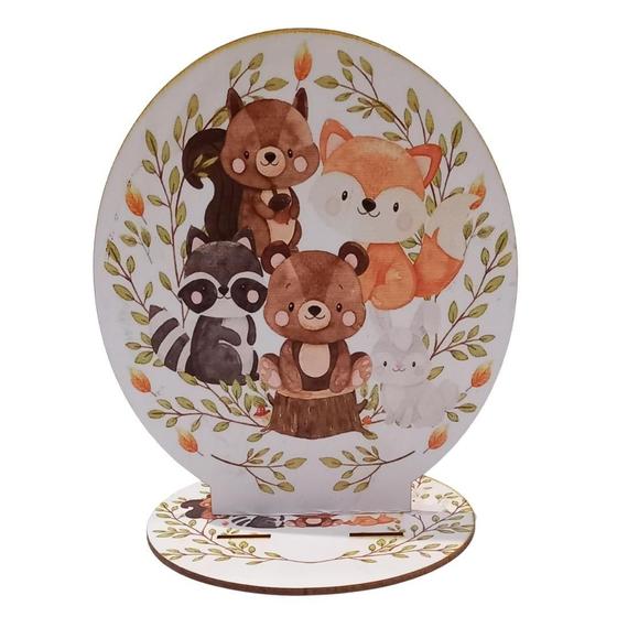 Imagem de 12 Centros Mesa Bosque Urso Menino Personalizado Lembranças Festa