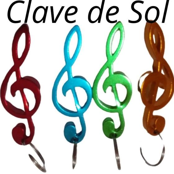 Imagem de 12 Chaveiro Nota Musical Clave De Sol Em Aluminio lembrança