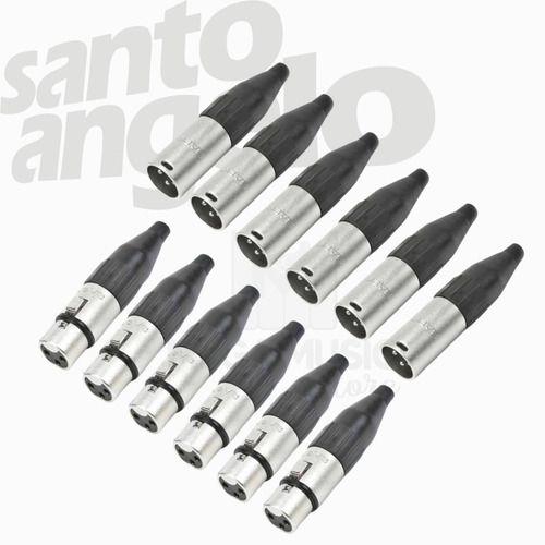 Imagem de 12 Conector XLR Linha 3 Polos Macho x Femea XLR