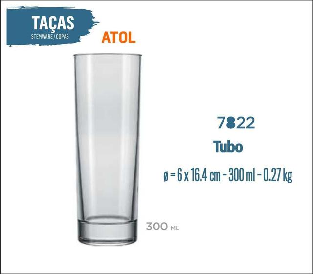 Imagem de 12 Copos Atol 300Ml - Tubo Long Drink